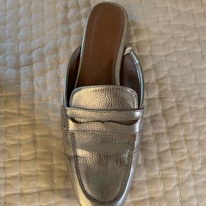 Metallic Silver Primark Mule Flats